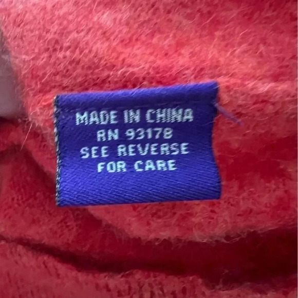 Alan Flusser Men's V-Neck 2 Ply Cashmere Sweater Orange Pullover Sz L - Picture 3 of 6